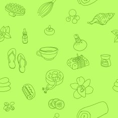 SPA and massage doodle hand drawn seamless pattern N2