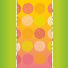 Vintage card Polka dot background scribble green orange background