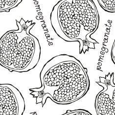 Seamless pattern with pomegranate