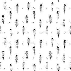 Textured feathers seamless pattern
