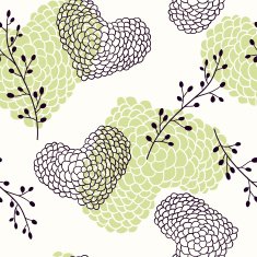 Handdrawn hearts seamless pattern