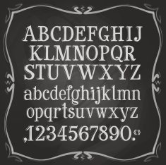 letters and numbers logo design template text font or menu