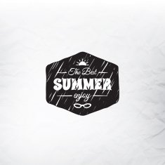 Retro summer label doodle sketch style vintage calligraphic design card N8