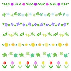 spring flower hand-drawn borders