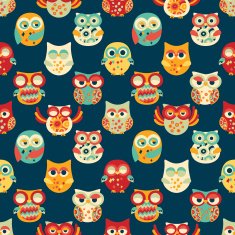 Seamless pattern with owls N8