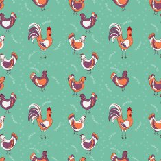 chickens seamless pattern background N4