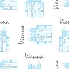 Vienna St Stephens Cathedral fabric pattern Seamless vector background