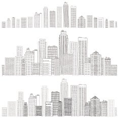Grey doodle city