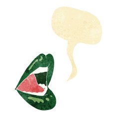 cartoon halloween mouth with speech bubble N23
