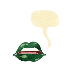 cartoon sexy halloween lips symbol with speech bubble N10