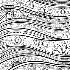 Vector Monochrome Floral Background N30