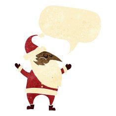 cartoon santa claus with speech bubble N255