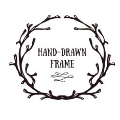 Hand-drawn horn wreath