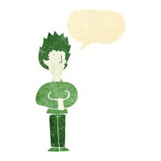 cartoon vampire man with speech bubble N142