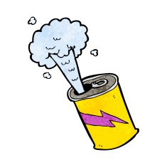 cartoon fizzing soda can N55