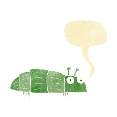 cartoon bug with speech bubble N48
