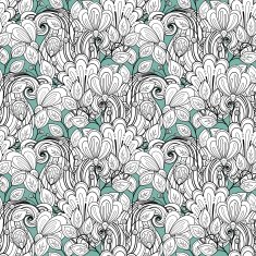 Seamless Monochrome Floral Pattern (Vector) N18