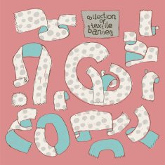 Textile Ribbons Set in Sketch Style