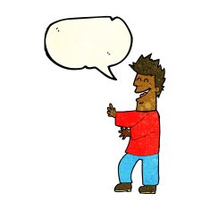 cartoon laughing man with speech bubble N24
