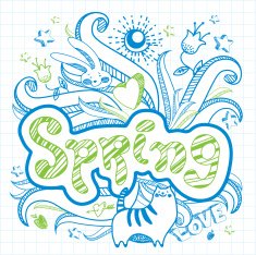 Abstract doodle spring card