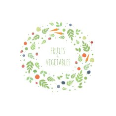 Vector frame with leaves fruits and vegetables N2