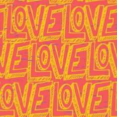 Seamless pop art pattern repeating doodle LOVE lettering for Va N2