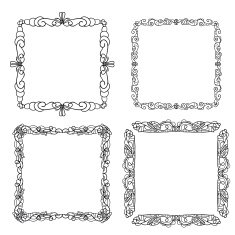 Set of hand drawn doodle frames N5
