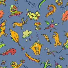 Vector color seamless pattern doodling design Kids