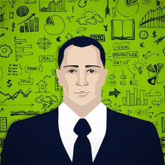 Businessman with business doodles N3