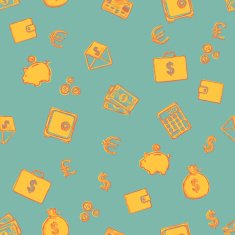 Vector Seamless Pattern of Finance N16