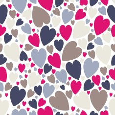 chaotic seamless pattern of hearts N2