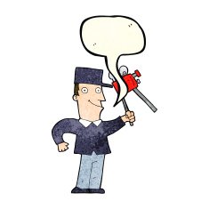 cartoon film maker with speech bubble N12