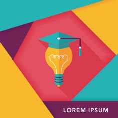 Light bulb flat icon with long shadow eps10 N62