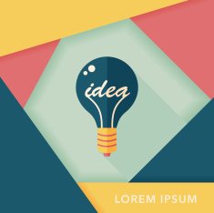 Light bulb flat icon with long shadow eps10 N63