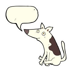 cartoon dog with speech bubble N68