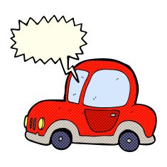 cartoon car with speech bubble N47