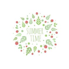 Frame with leaves and berries Summer time N3