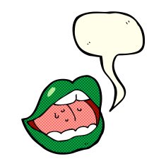 cartoon halloween mouth with speech bubble N24
