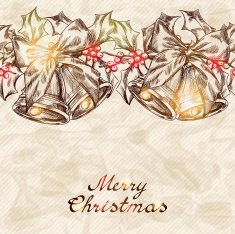 Christmas and New year holidays vector hand drawn card