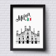 Patriotic or travel poster design for Milan