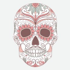 Day of The Dead colorful Skull with floral ornament N6