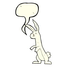 cartoon rabbit with speech bubble N147