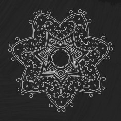 Vector flourish pattern Chalk board with floral ornament Doodle background