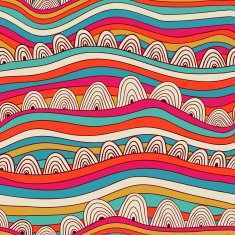 Seamless wave hand-drawn pattern N58