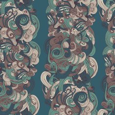 Abstract seamless hand-drawn wave pattern N17