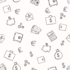 Vector Seamless Pattern of Finance N21