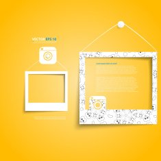 Vector white frames on the yellow wall N12