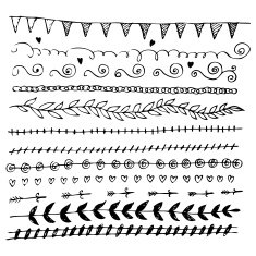 Hand-drawn line border set N26