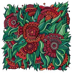 Vector abstract flowers background