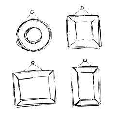 Set of vector doodle frames N6